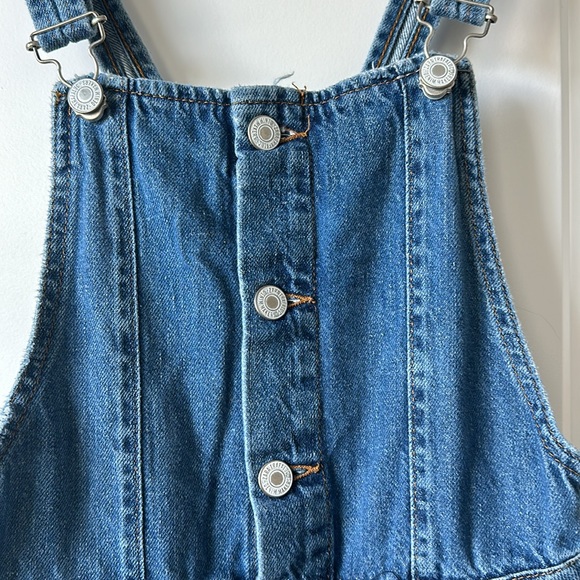 Zara Trafaluc Denim Overall Dress Buttondown Size Small/26 Knee length - Picture 5 of 9
